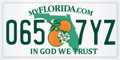 FL license plate 0657YZ