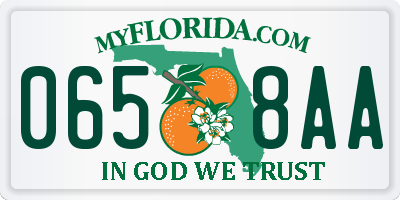 FL license plate 0658AA