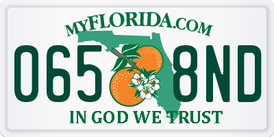 FL license plate 0658ND