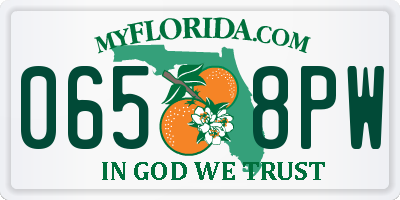 FL license plate 0658PW