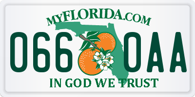 FL license plate 0660AA