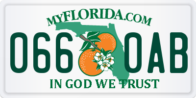 FL license plate 0660AB
