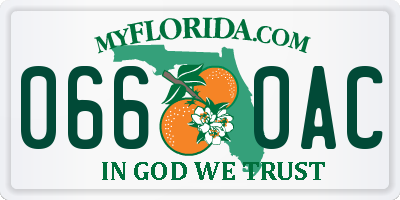 FL license plate 0660AC