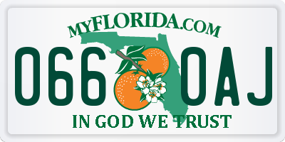 FL license plate 0660AJ