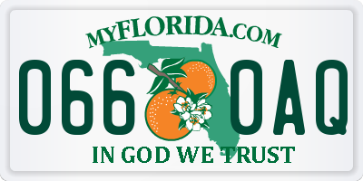 FL license plate 0660AQ