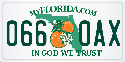 FL license plate 0660AX