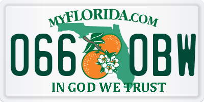 FL license plate 0660BW