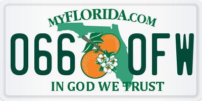 FL license plate 0660FW