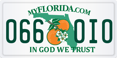 FL license plate 0660IO