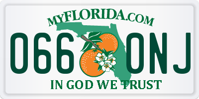 FL license plate 0660NJ