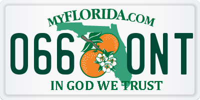 FL license plate 0660NT
