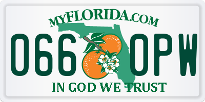 FL license plate 0660PW