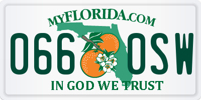 FL license plate 0660SW