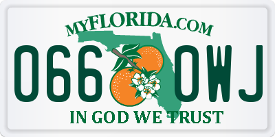 FL license plate 0660WJ