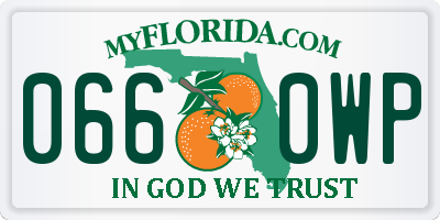 FL license plate 0660WP