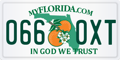 FL license plate 0660XT