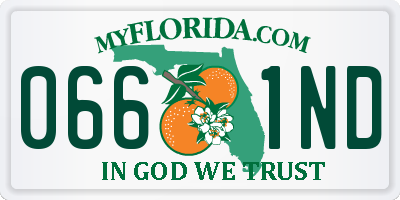 FL license plate 0661ND