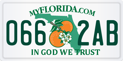 FL license plate 0662AB
