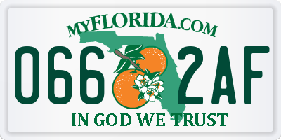 FL license plate 0662AF