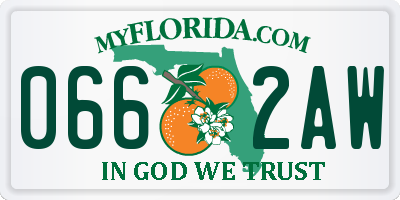 FL license plate 0662AW