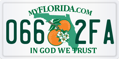 FL license plate 0662FA