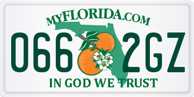 FL license plate 0662GZ