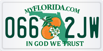 FL license plate 0662JW