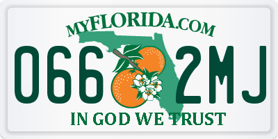 FL license plate 0662MJ