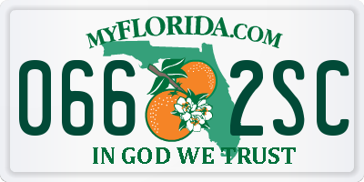 FL license plate 0662SC