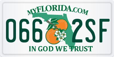FL license plate 0662SF