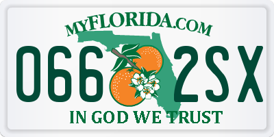 FL license plate 0662SX