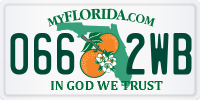 FL license plate 0662WB