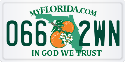 FL license plate 0662WN