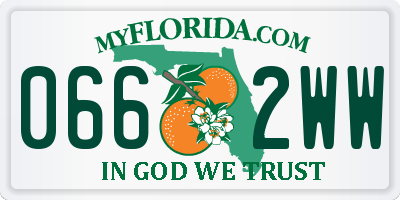 FL license plate 0662WW