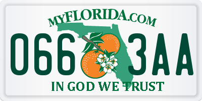 FL license plate 0663AA
