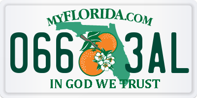 FL license plate 0663AL
