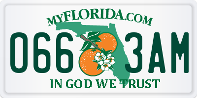 FL license plate 0663AM