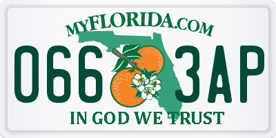 FL license plate 0663AP