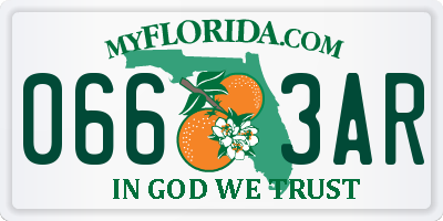 FL license plate 0663AR