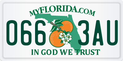 FL license plate 0663AU