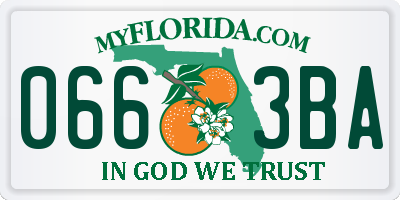 FL license plate 0663BA