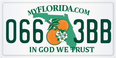 FL license plate 0663BB