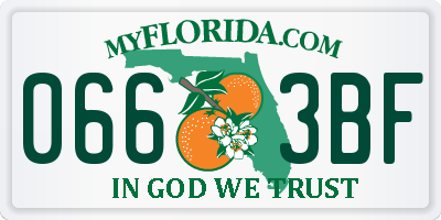 FL license plate 0663BF