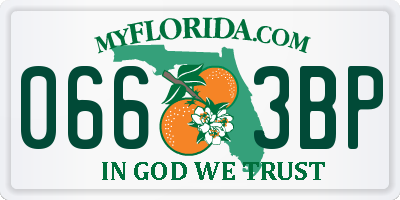 FL license plate 0663BP