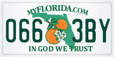 FL license plate 0663BY