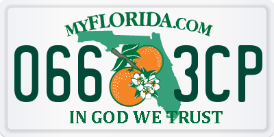 FL license plate 0663CP