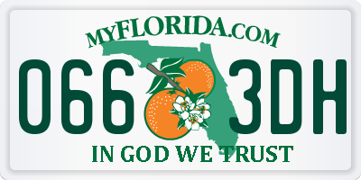 FL license plate 0663DH