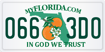 FL license plate 0663DO