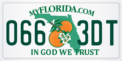 FL license plate 0663DT