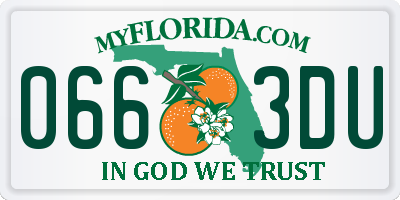 FL license plate 0663DU